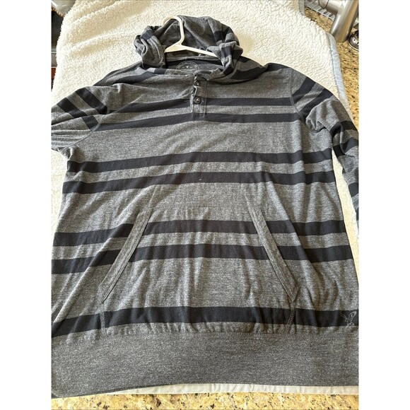 American Eagle Hoodie Mens LARGE AE Long Sleeve Hooded Sweatshirt BLACK - Picture 5 of 10